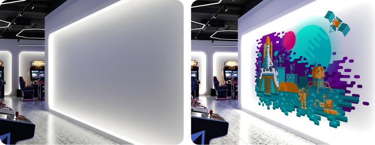 Gaming Center LED Feature Wall